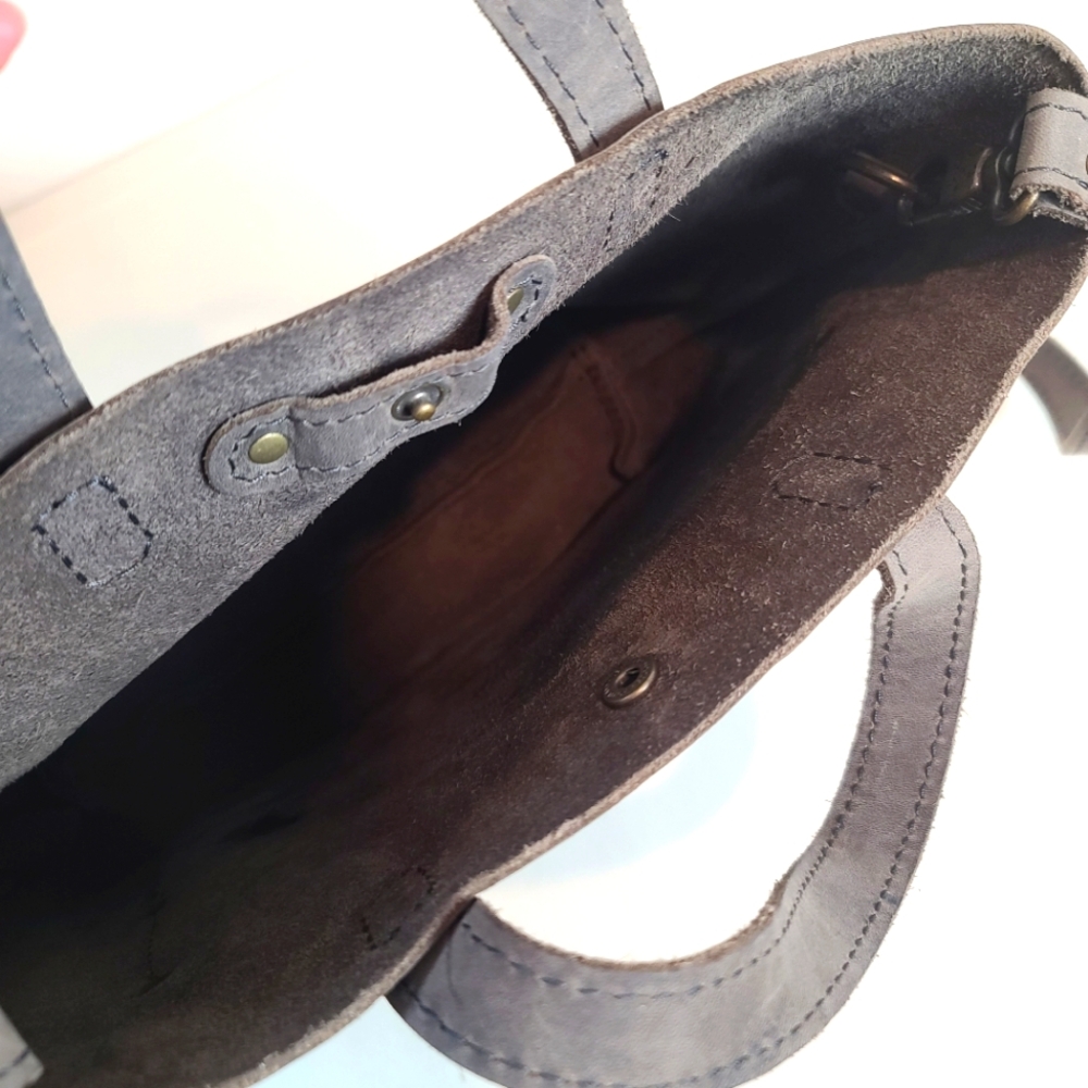 Portland Leather Goods Mini Crossbody Tote in Groupie Grey - Picture 7 of 12